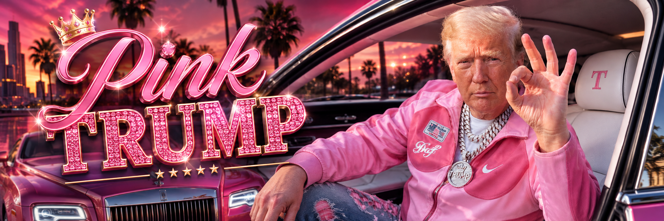 Pink Trump banner